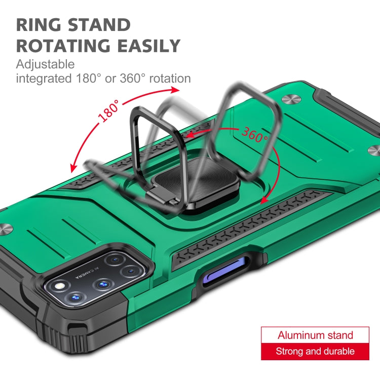 For OPPO A52 & A72 & A92 Magnetic Armor Shockproof TPU + PC Phone Case with Metal Ring Holder