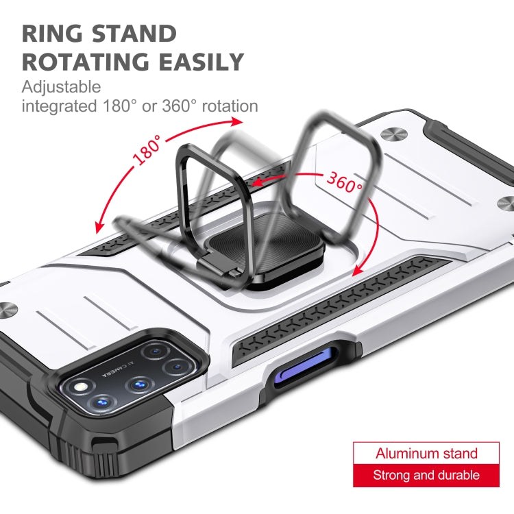 For OPPO A52 & A72 & A92 Magnetic Armor Shockproof TPU + PC Phone Case with Metal Ring Holder