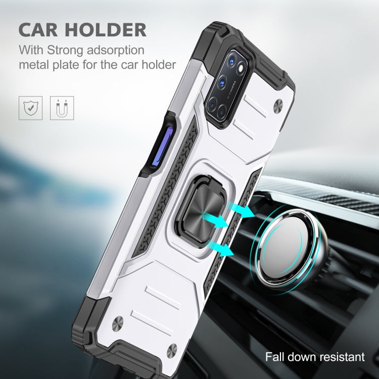 For OPPO A52 & A72 & A92 Magnetic Armor Shockproof TPU + PC Phone Case with Metal Ring Holder