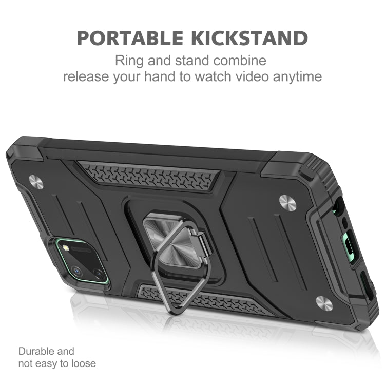 For OPPO Realme C11 Magnetic Armor Shockproof TPU + PC Phone Case with Metal Ring Holder