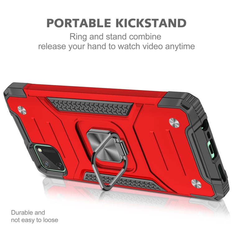 For OPPO Realme C11 Magnetic Armor Shockproof TPU + PC Phone Case with Metal Ring Holder