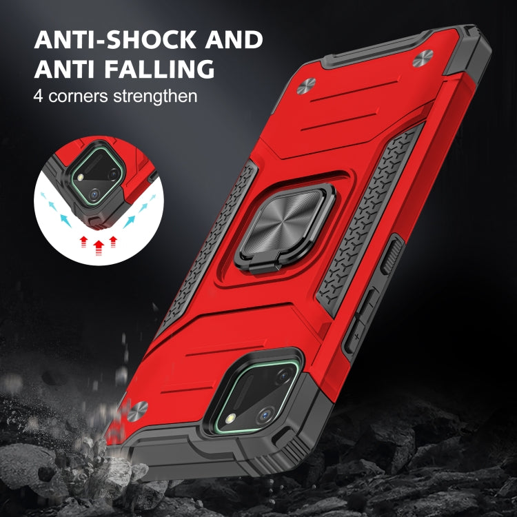 For OPPO Realme C11 Magnetic Armor Shockproof TPU + PC Phone Case with Metal Ring Holder