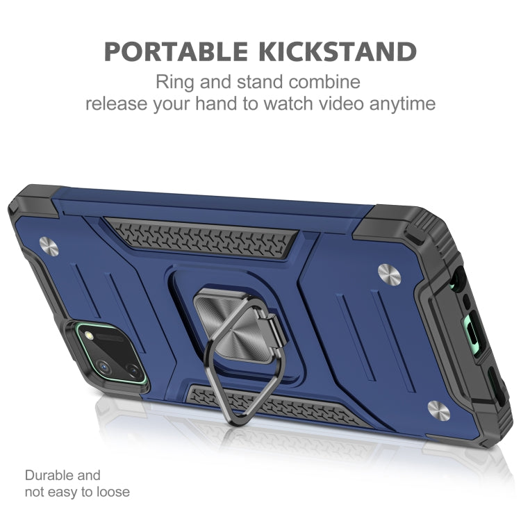 For OPPO Realme C11 Magnetic Armor Shockproof TPU + PC Phone Case with Metal Ring Holder