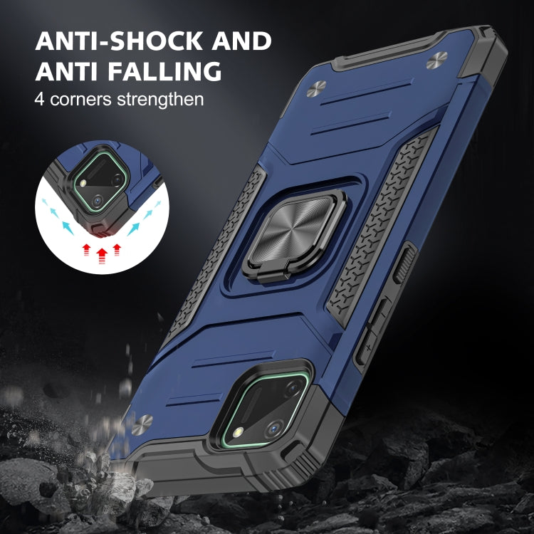 For OPPO Realme C11 Magnetic Armor Shockproof TPU + PC Phone Case with Metal Ring Holder