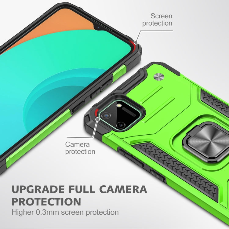 For OPPO Realme C11 Magnetic Armor Shockproof TPU + PC Phone Case with Metal Ring Holder