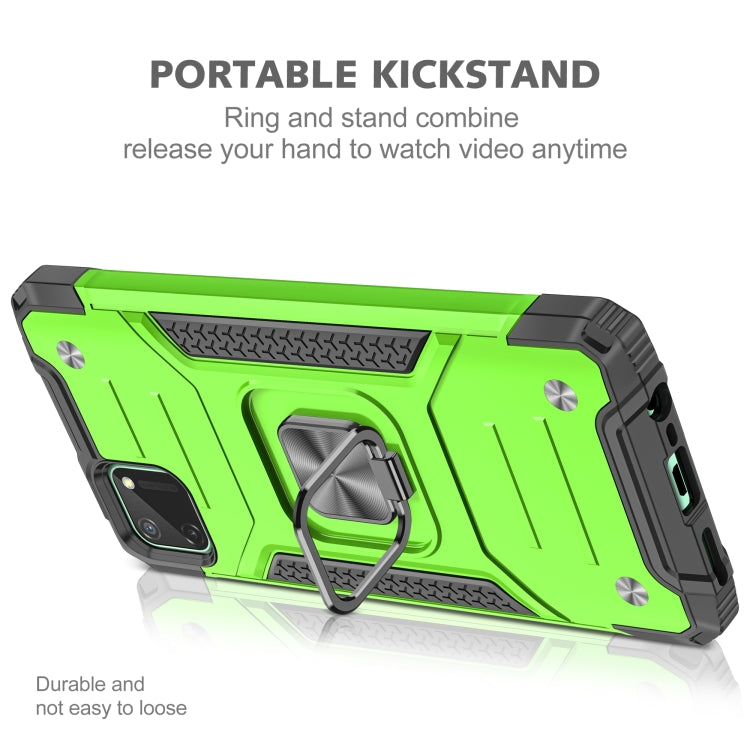 For OPPO Realme C11 Magnetic Armor Shockproof TPU + PC Phone Case with Metal Ring Holder