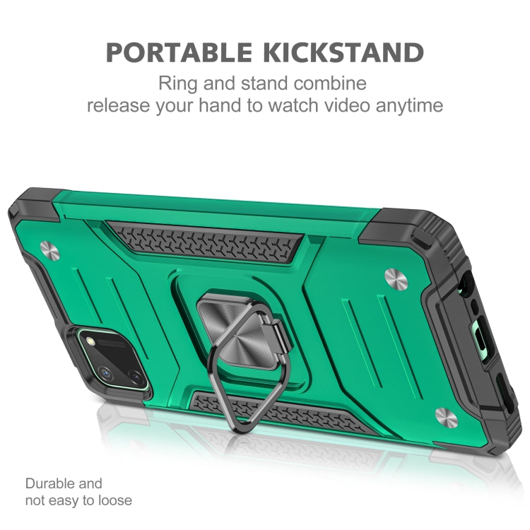 For OPPO Realme C11 Magnetic Armor Shockproof TPU + PC Phone Case with Metal Ring Holder