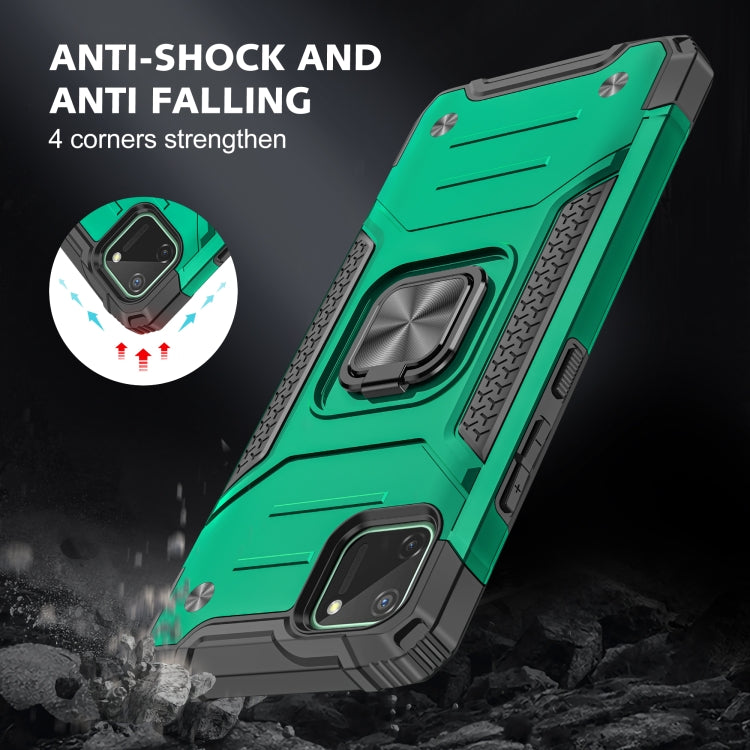 For OPPO Realme C11 Magnetic Armor Shockproof TPU + PC Phone Case with Metal Ring Holder