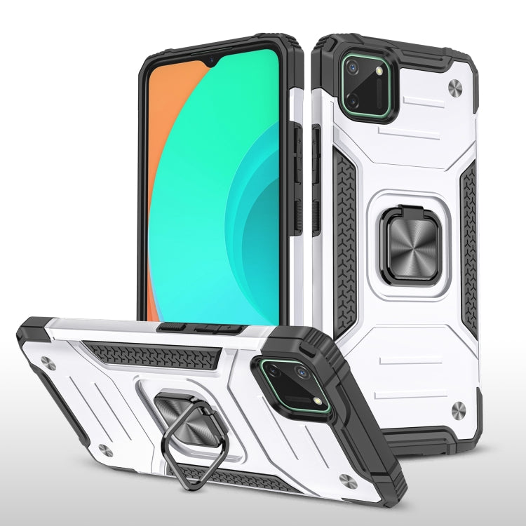 For OPPO Realme C11 Magnetic Armor Shockproof TPU + PC Phone Case with Metal Ring Holder