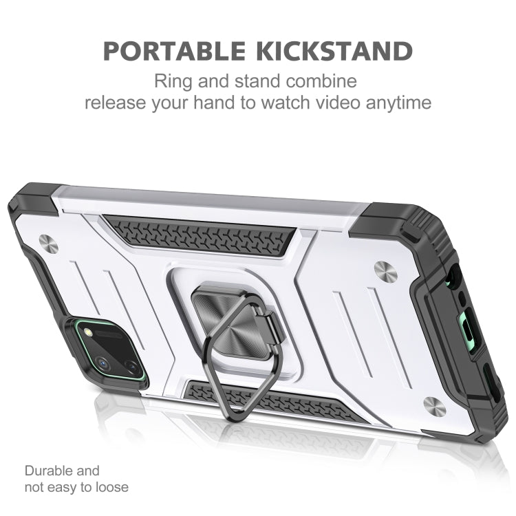 For OPPO Realme C11 Magnetic Armor Shockproof TPU + PC Phone Case with Metal Ring Holder