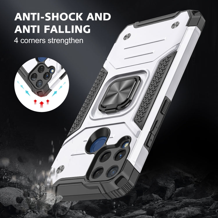 For OPPO Realme C15 Magnetic Armor Shockproof TPU + PC Phone Case with Metal Ring Holder