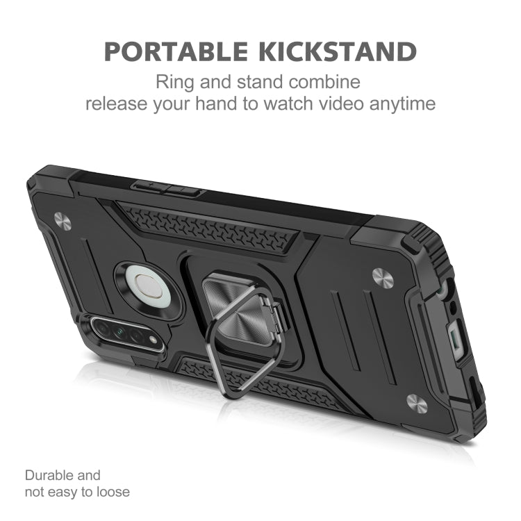 For OPPO A31 Magnetic Armor Shockproof TPU + PC Phone Case with Metal Ring Holder