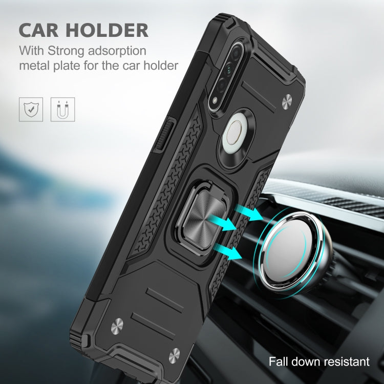 For OPPO A31 Magnetic Armor Shockproof TPU + PC Phone Case with Metal Ring Holder