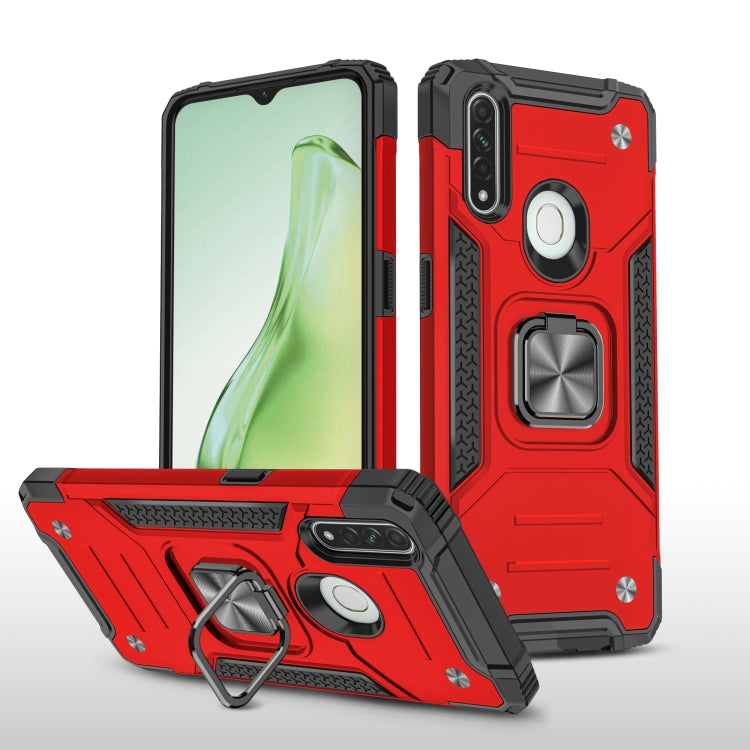 For OPPO A31 Magnetic Armor Shockproof TPU + PC Phone Case with Metal Ring Holder