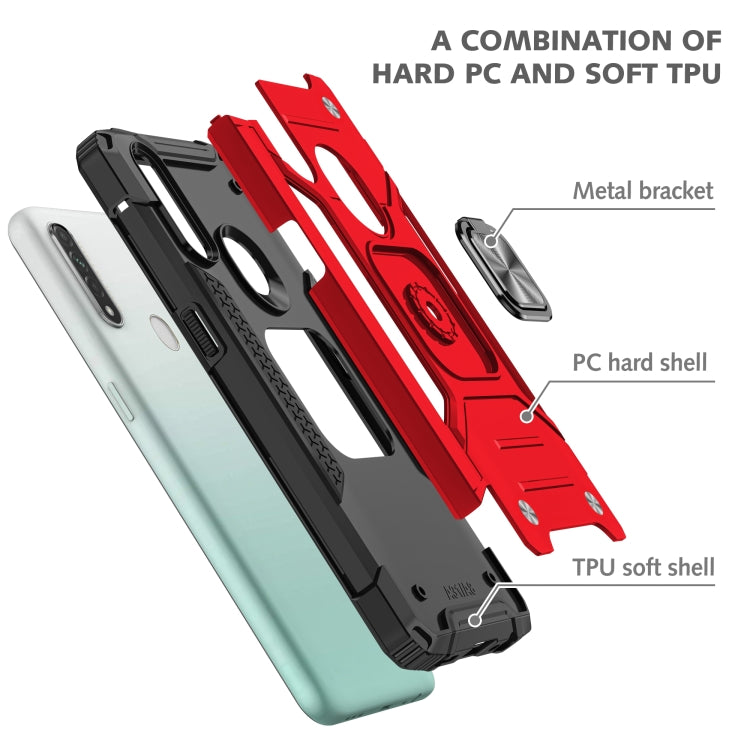 For OPPO A31 Magnetic Armor Shockproof TPU + PC Phone Case with Metal Ring Holder