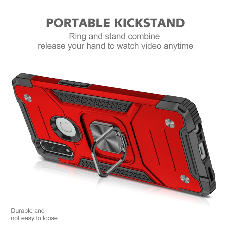 For OPPO A31 Magnetic Armor Shockproof TPU + PC Phone Case with Metal Ring Holder