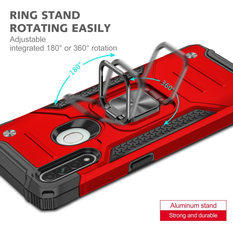 For OPPO A31 Magnetic Armor Shockproof TPU + PC Phone Case with Metal Ring Holder