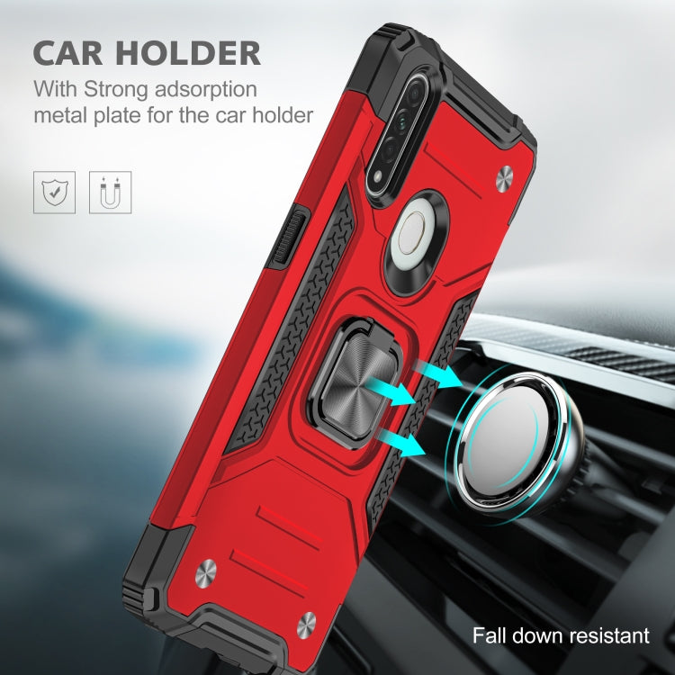 For OPPO A31 Magnetic Armor Shockproof TPU + PC Phone Case with Metal Ring Holder