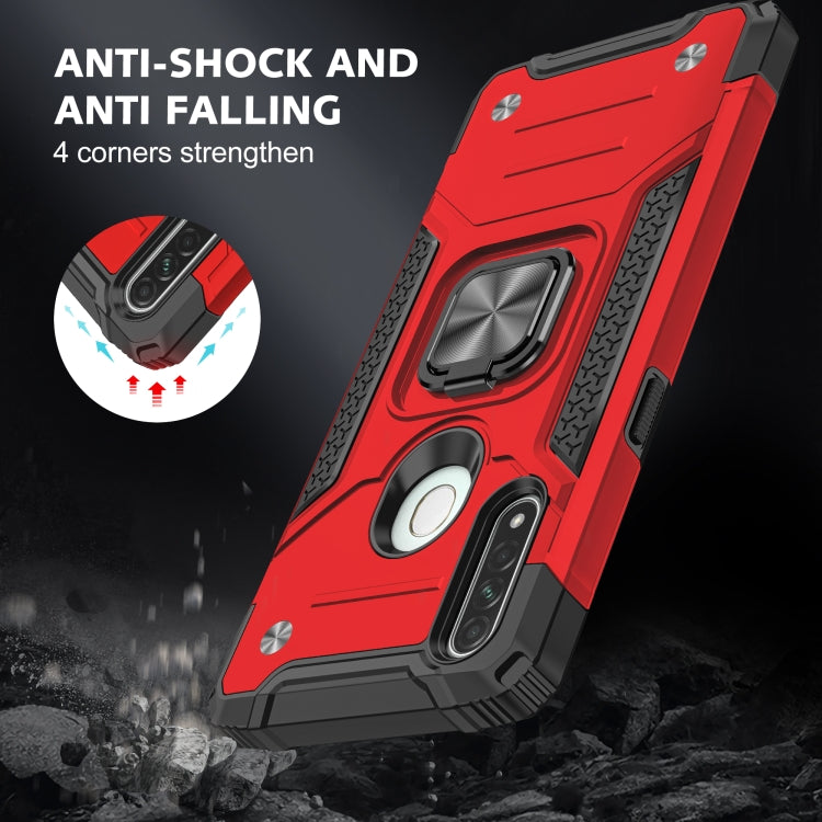 For OPPO A31 Magnetic Armor Shockproof TPU + PC Phone Case with Metal Ring Holder