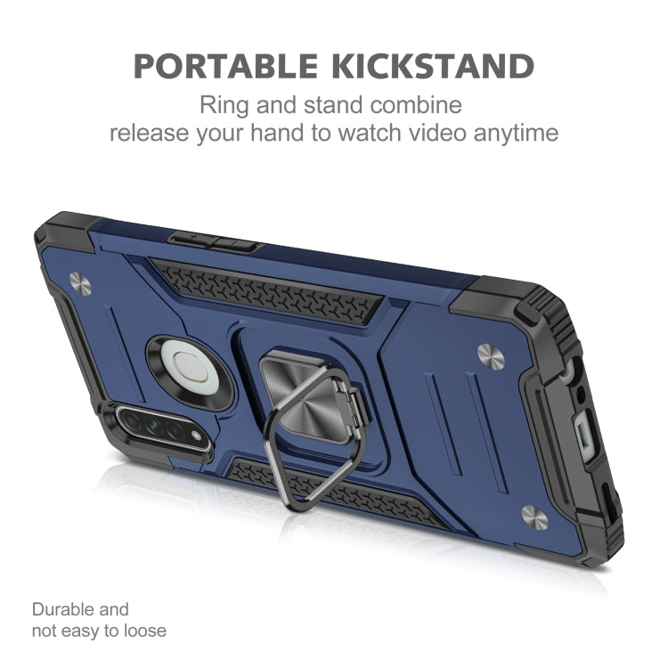 For OPPO A31 Magnetic Armor Shockproof TPU + PC Phone Case with Metal Ring Holder