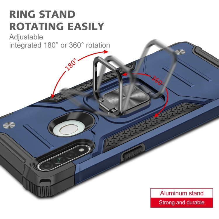 For OPPO A31 Magnetic Armor Shockproof TPU + PC Phone Case with Metal Ring Holder