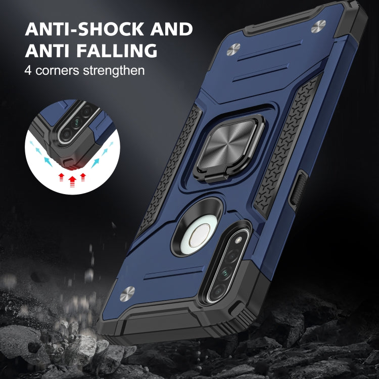 For OPPO A31 Magnetic Armor Shockproof TPU + PC Phone Case with Metal Ring Holder