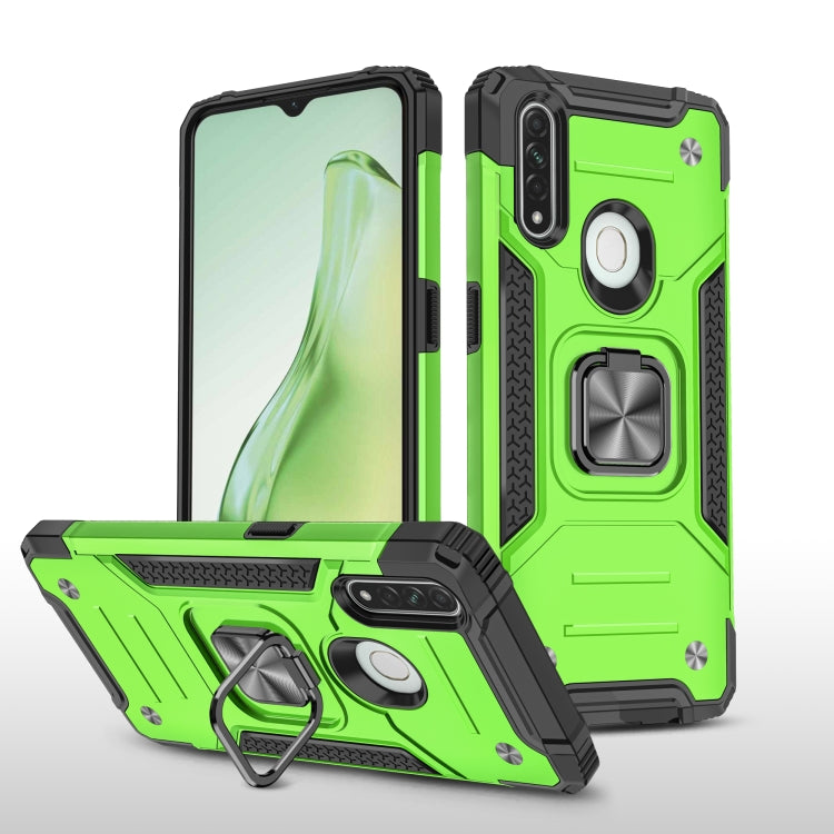 For OPPO A31 Magnetic Armor Shockproof TPU + PC Phone Case with Metal Ring Holder