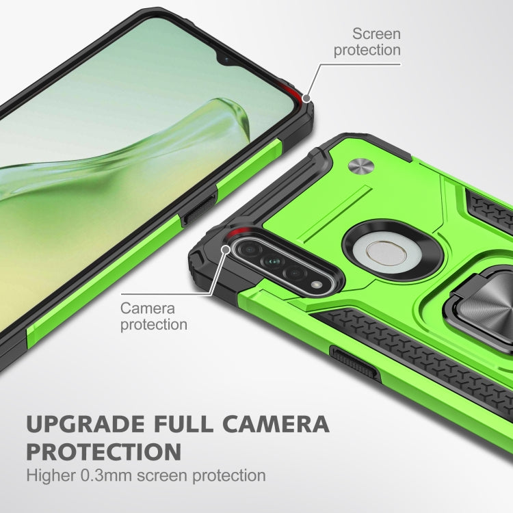 For OPPO A31 Magnetic Armor Shockproof TPU + PC Phone Case with Metal Ring Holder