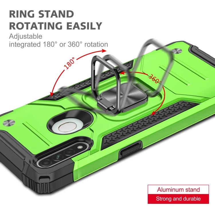 For OPPO A31 Magnetic Armor Shockproof TPU + PC Phone Case with Metal Ring Holder