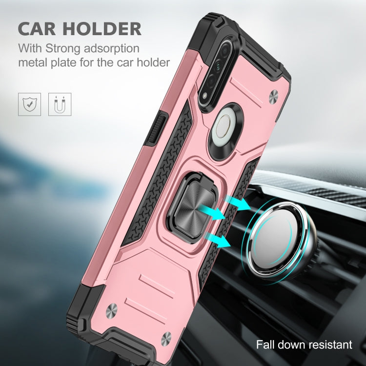 For OPPO A31 Magnetic Armor Shockproof TPU + PC Phone Case with Metal Ring Holder