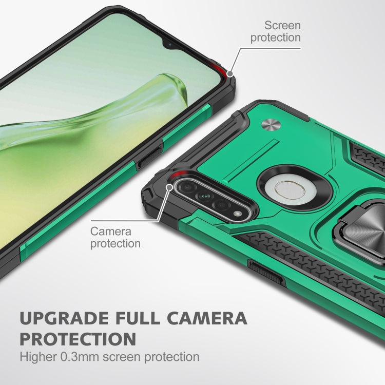 For OPPO A31 Magnetic Armor Shockproof TPU + PC Phone Case with Metal Ring Holder