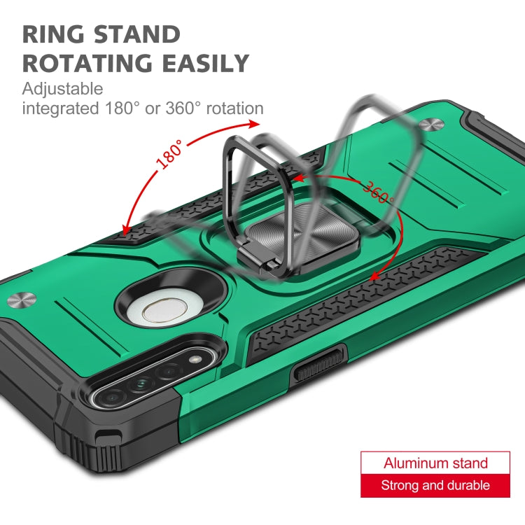 For OPPO A31 Magnetic Armor Shockproof TPU + PC Phone Case with Metal Ring Holder