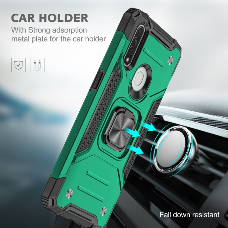 For OPPO A31 Magnetic Armor Shockproof TPU + PC Phone Case with Metal Ring Holder