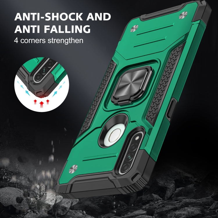 For OPPO A31 Magnetic Armor Shockproof TPU + PC Phone Case with Metal Ring Holder