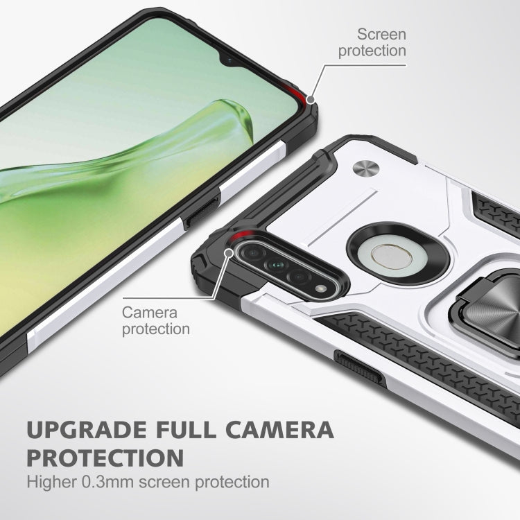 For OPPO A31 Magnetic Armor Shockproof TPU + PC Phone Case with Metal Ring Holder