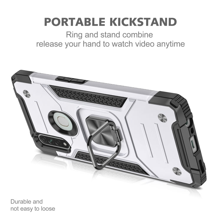 For OPPO A31 Magnetic Armor Shockproof TPU + PC Phone Case with Metal Ring Holder