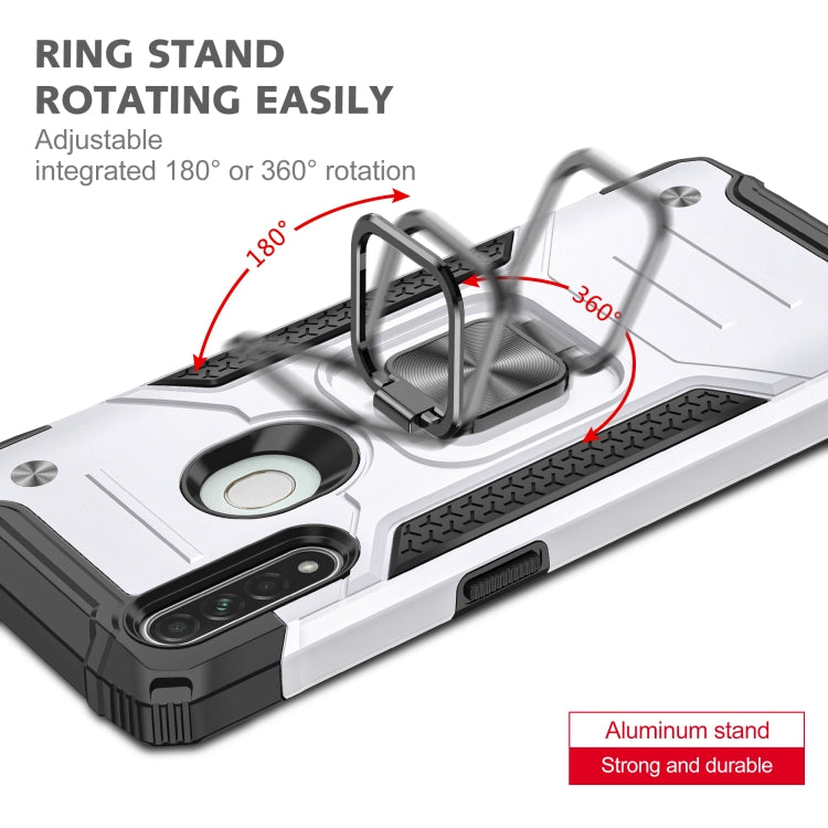 For OPPO A31 Magnetic Armor Shockproof TPU + PC Phone Case with Metal Ring Holder