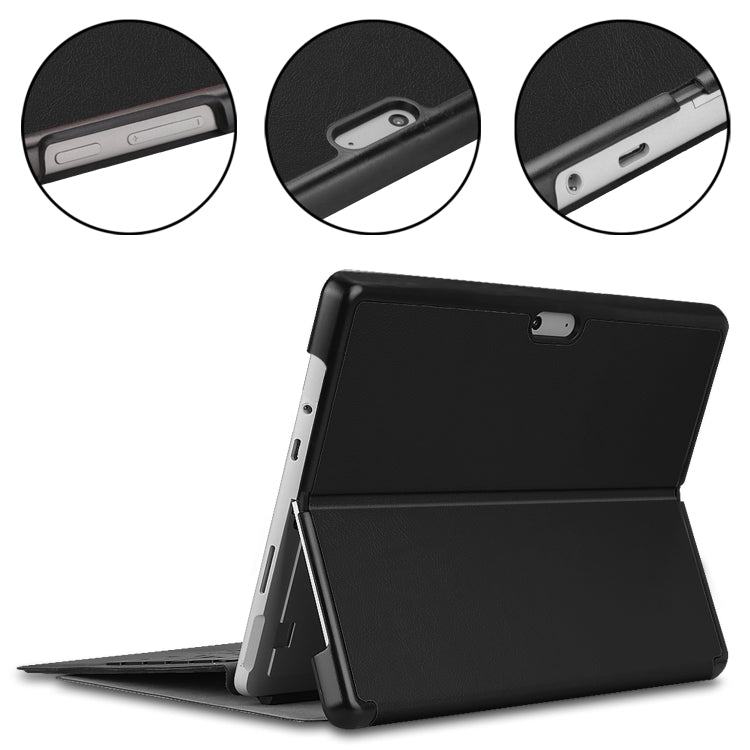 For Microsoft Surface Pro 8 Solid Color Electric Pressed Horizontal Flip Tablet Leather Case with Holder