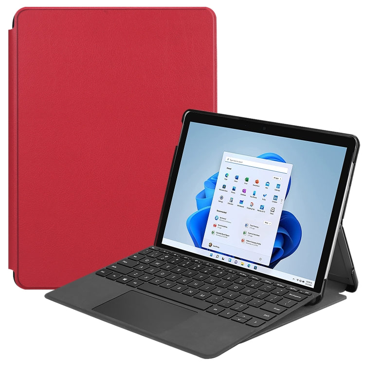 For Microsoft Surface Pro 8 Solid Color Electric Pressed Horizontal Flip Tablet Leather Case with Holder