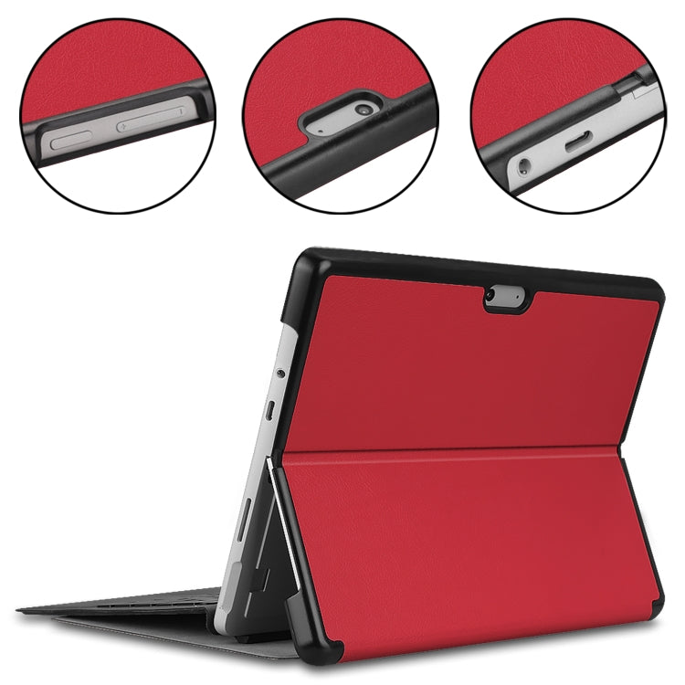 For Microsoft Surface Pro 8 Solid Color Electric Pressed Horizontal Flip Tablet Leather Case with Holder