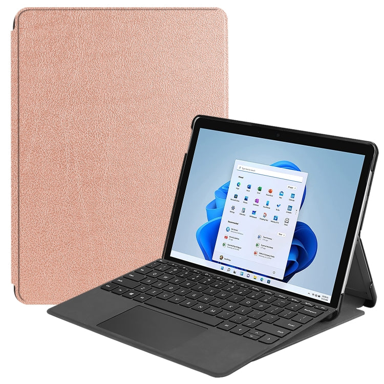 For Microsoft Surface Pro 8 Solid Color Electric Pressed Horizontal Flip Tablet Leather Case with Holder