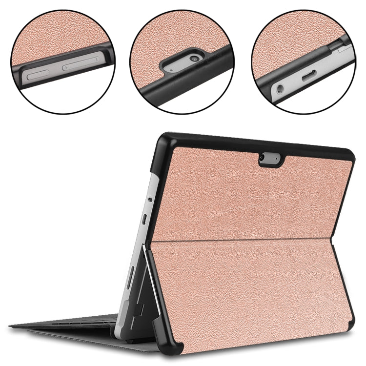For Microsoft Surface Pro 8 Solid Color Electric Pressed Horizontal Flip Tablet Leather Case with Holder