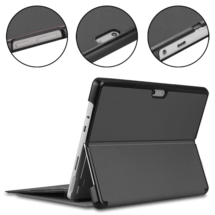 For Microsoft Surface Pro 8 Solid Color Electric Pressed Horizontal Flip Tablet Leather Case with Holder
