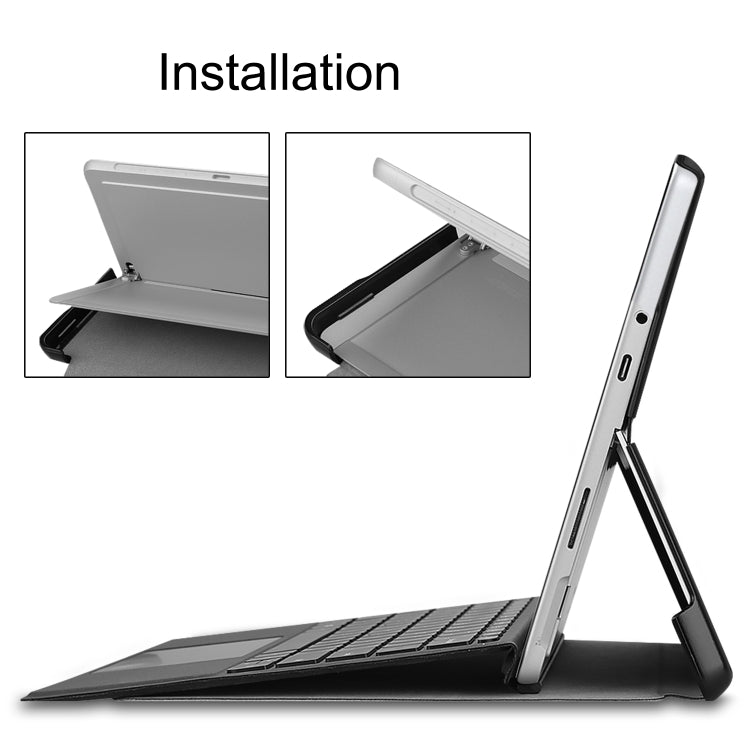 For Microsoft Surface Pro 8 Solid Color Electric Pressed Horizontal Flip Tablet Leather Case with Holder