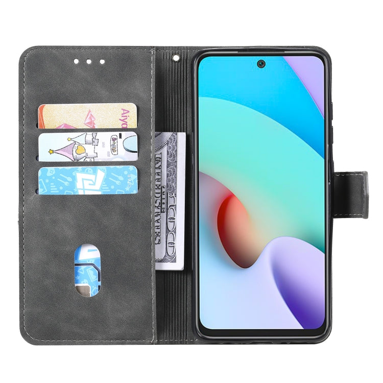 For Xiaomi Redmi Note 10 Pro Three-color Stitching Calf Texture Horizontal Flip Phone Leather Case with Holder & Card Slots & Wallet