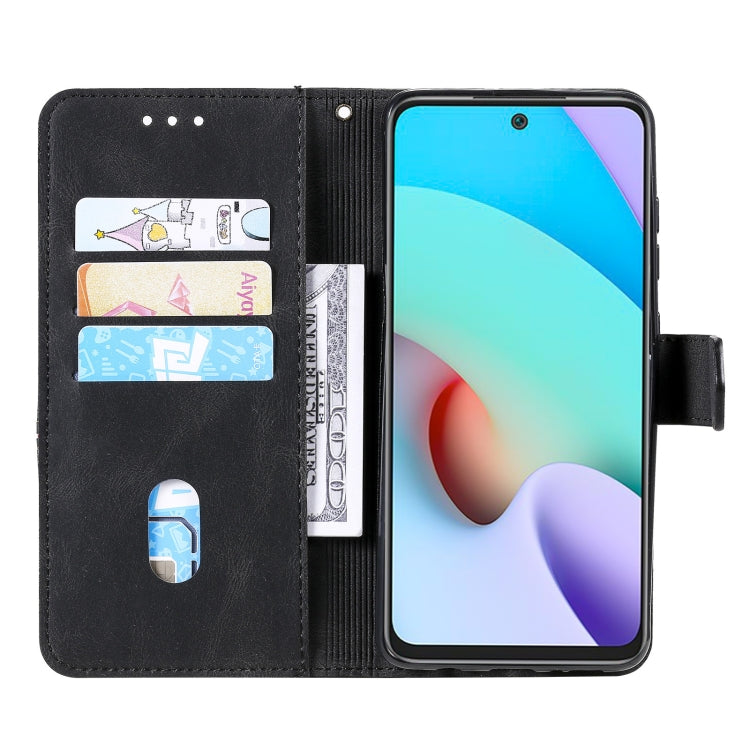 For Xiaomi Redmi Note 10 Pro Three-color Stitching Calf Texture Horizontal Flip Phone Leather Case with Holder & Card Slots & Wallet