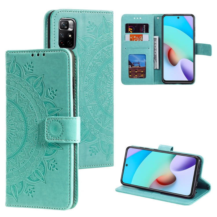 For Xiaomi Redmi Note 11 Totem Flower Embossed Horizontal Flip Phone Leather Case with Holder & Card Slots & Wallet