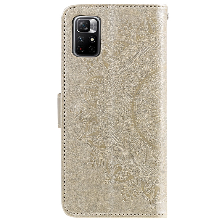 For Xiaomi Redmi Note 11 Totem Flower Embossed Horizontal Flip Phone Leather Case with Holder & Card Slots & Wallet
