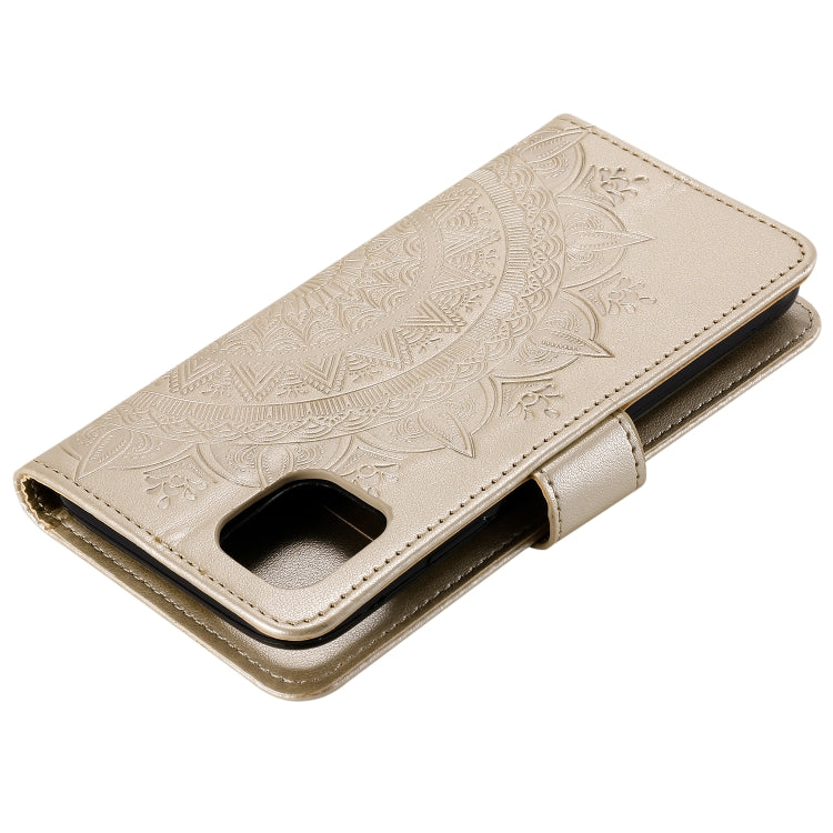 For Xiaomi Redmi Note 11 Totem Flower Embossed Horizontal Flip Phone Leather Case with Holder & Card Slots & Wallet