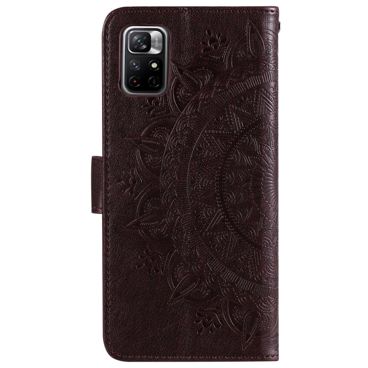 For Xiaomi Redmi Note 11 Totem Flower Embossed Horizontal Flip Phone Leather Case with Holder & Card Slots & Wallet